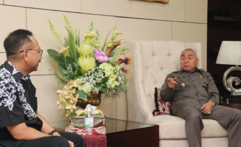 Kepala Badan Otorita IKN Bambang bertemu Gubernur Kaltim Isran. (Ist)